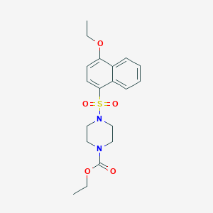 molecular formula C19H24N2O5S B245223 Ethyl 4-[(4-ethoxy-1-naphthyl)sulfonyl]piperazine-1-carboxylate 