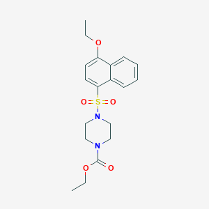 molecular formula C19H24N2O5S B245223 ethyl 4-[(4-ethoxynaphthalen-1-yl)sulfonyl]piperazine-1-carboxylate 