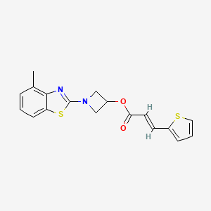 (E)-1-(4-methylbenzo[d]thiazol-2-yl)azetidin-3-yl 3-(thiophen-2-yl)acrylate