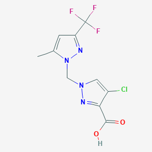 4-Chloro-1-((5-methyl-3-(trifluoromethyl)-1H-pyrazol-1-yl)methyl)-1H-pyrazole-3-carboxylic acid