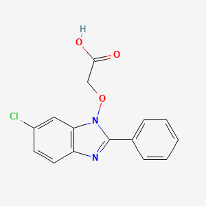 molecular formula C15H11ClN2O3 B2452258 2-[(6-Chloro-2-phenyl-1-benzimidazolyl)oxy]acetic acid CAS No. 338978-62-4