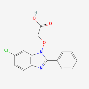 molecular formula C15H11ClN2O3 B2452258 2-[(6-chloro-2-phenyl-1H-1,3-benzodiazol-1-yl)oxy]acetic acid CAS No. 338978-62-4