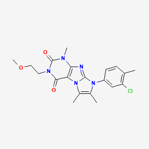molecular formula C20H22ClN5O3 B2452263 6-(3-Chloro-4-methylphenyl)-2-(2-methoxyethyl)-4,7,8-trimethylpurino[7,8-a]imidazole-1,3-dione CAS No. 878733-43-8
