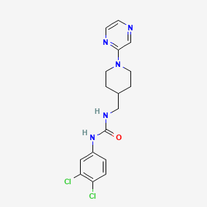 molecular formula C17H19Cl2N5O B2452266 1-(3,4-二氯苯基)-3-((1-(吡嗪-2-基)哌啶-4-基)甲基)脲 CAS No. 1396849-82-3