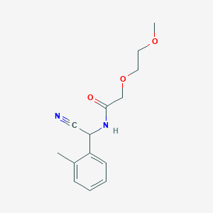 molecular formula C14H18N2O3 B2452268 N-[Cyano-(2-methylphenyl)methyl]-2-(2-methoxyethoxy)acetamide CAS No. 1385305-39-4