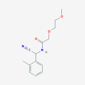 molecular formula C14H18N2O3 B2452268 N-[氰基-(2-甲苯基)甲基]-2-(2-甲氧基乙氧基)乙酰胺 CAS No. 1385305-39-4