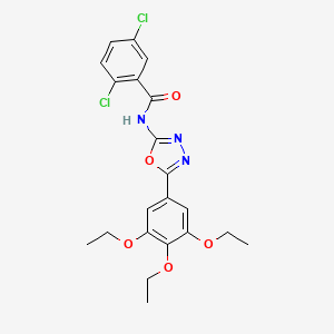 molecular formula C21H21Cl2N3O5 B2452282 2,5-dichloro-N-[5-(3,4,5-triethoxyphenyl)-1,3,4-oxadiazol-2-yl]benzamide CAS No. 891126-53-7