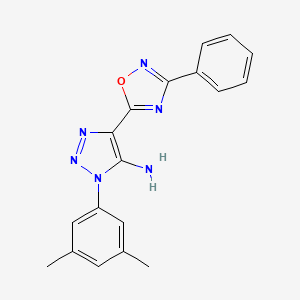molecular formula C18H16N6O B2452286 1-(3,5-dimethylphenyl)-4-(3-phenyl-1,2,4-oxadiazol-5-yl)-1H-1,2,3-triazol-5-amine CAS No. 892760-41-7