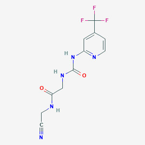 molecular formula C11H10F3N5O2 B2452287 N-(Cyanomethyl)-2-[[4-(trifluoromethyl)pyridin-2-yl]carbamoylamino]acetamide CAS No. 2418681-45-3