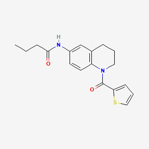 molecular formula C18H20N2O2S B2452289 N-[1-(thiophene-2-carbonyl)-3,4-dihydro-2H-quinolin-6-yl]butanamide CAS No. 899983-23-4