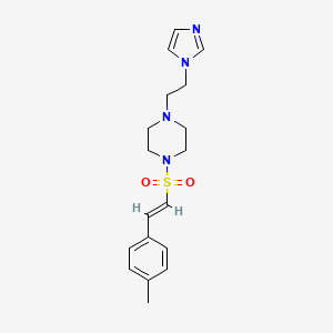 (E)-1-(2-(1H-imidazol-1-yl)ethyl)-4-((4-methylstyryl)sulfonyl)piperazine