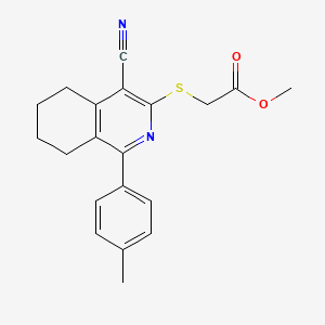 molecular formula C20H20N2O2S B2452291 2-[[4-氰基-1-(4-甲苯基)-5,6,7,8-四氢-3-异喹啉基]硫代]乙酸甲酯 CAS No. 861209-23-6