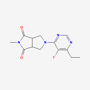 molecular formula C13H15FN4O2 B2452298 5-(6-Ethyl-5-fluoropyrimidin-4-yl)-2-methyl-3a,4,6,6a-tetrahydropyrrolo[3,4-c]pyrrole-1,3-dione CAS No. 2415542-84-4