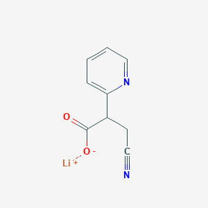 molecular formula C9H7LiN2O2 B2452305 锂;3-氰基-2-吡啶-2-基丙酸盐 CAS No. 2287275-44-7