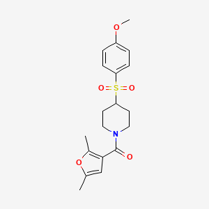 molecular formula C19H23NO5S B2452315 (2,5-Dimethylfuran-3-yl)(4-((4-methoxyphenyl)sulfonyl)piperidin-1-yl)methanone CAS No. 1795416-48-6