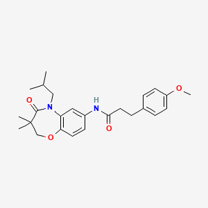 molecular formula C25H32N2O4 B2452321 N-(5-isobutyl-3,3-dimethyl-4-oxo-2,3,4,5-tetrahydrobenzo[b][1,4]oxazepin-7-yl)-3-(4-methoxyphenyl)propanamide CAS No. 921522-43-2