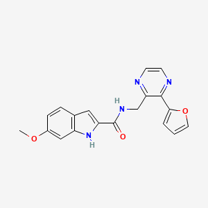 molecular formula C19H16N4O3 B2452322 N-((3-(furan-2-yl)pyrazin-2-yl)methyl)-6-methoxy-1H-indole-2-carboxamide CAS No. 2034300-91-7