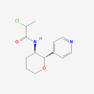 2-Chloro-N-[(2S,3R)-2-pyridin-4-yloxan-3-yl]propanamide