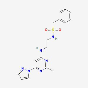 N-(2-((2-methyl-6-(1H-pyrazol-1-yl)pyrimidin-4-yl)amino)ethyl)-1-phenylmethanesulfonamide