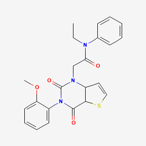 molecular formula C23H21N3O4S B2452340 N-ethyl-2-[3-(2-methoxyphenyl)-2,4-dioxo-1H,2H,3H,4H-thieno[3,2-d]pyrimidin-1-yl]-N-phenylacetamide CAS No. 1260931-43-8