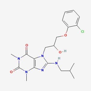 molecular formula C20H26ClN5O4 B2452342 7-(3-(2-chlorophenoxy)-2-hydroxypropyl)-8-(isobutylamino)-1,3-dimethyl-1H-purine-2,6(3H,7H)-dione CAS No. 1040668-08-3
