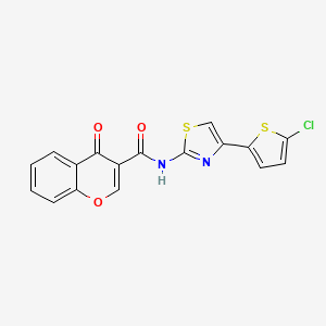 molecular formula C17H9ClN2O3S2 B2452349 N-(4-(5-氯噻吩-2-基)噻唑-2-基)-4-氧代-4H-香豆素-3-甲酰胺 CAS No. 477551-83-0