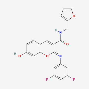 molecular formula C21H14F2N2O4 B2452357 (2Z)-2-[(3,5-difluorophenyl)imino]-N-(furan-2-ylmethyl)-7-hydroxy-2H-chromene-3-carboxamide CAS No. 1327194-52-4