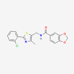 N-((2-(2-chlorophenyl)-4-methylthiazol-5-yl)methyl)benzo[d][1,3]dioxole-5-carboxamide