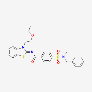 molecular formula C26H27N3O4S2 B2452389 4-[苄基(甲基)磺酰胺基]-N-[3-(2-乙氧基乙基)-1,3-苯并噻唑-2-亚甲基]苯甲酰胺 CAS No. 899214-56-3