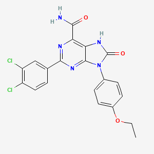 molecular formula C20H15Cl2N5O3 B2452393 2-(3,4-dichlorophenyl)-9-(4-ethoxyphenyl)-8-oxo-8,9-dihydro-7H-purine-6-carboxamide CAS No. 898446-74-7