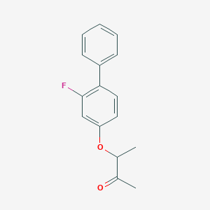 molecular formula C16H15FO2 B2452402 3-[(2-Fluoro[1,1'-biphenyl]-4-yl)oxy]-2-butanone CAS No. 477846-64-3