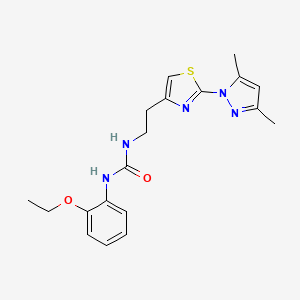molecular formula C19H23N5O2S B2452405 1-(2-(2-(3,5-dimethyl-1H-pyrazol-1-yl)thiazol-4-yl)ethyl)-3-(2-ethoxyphenyl)urea CAS No. 1421492-39-8