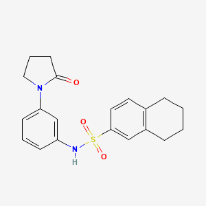 molecular formula C20H22N2O3S B2452406 N-[3-(2-oxopyrrolidin-1-yl)phenyl]-5,6,7,8-tetrahydronaphthalene-2-sulfonamide CAS No. 941977-89-5
