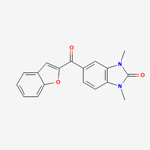 molecular formula C18H14N2O3 B2452408 5-(1-benzofuran-2-ylcarbonyl)-1,3-dimethyl-1,3-dihydro-2H-benzimidazol-2-one CAS No. 903436-19-1