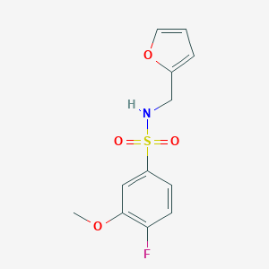 molecular formula C12H12FNO4S B245242 4-fluoro-N-(furan-2-ylmethyl)-3-methoxybenzenesulfonamide 