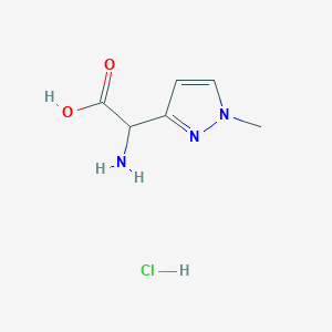 molecular formula C6H10ClN3O2 B2452431 2-氨基-2-(1-甲基-1H-吡唑-3-基)乙酸盐酸盐 CAS No. 2137510-85-9