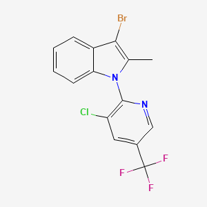 molecular formula C15H9BrClF3N2 B2452440 3-溴-1-[3-氯-5-(三氟甲基)-2-吡啶基]-2-甲基-1H-吲哚 CAS No. 344277-51-6