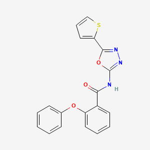 molecular formula C19H13N3O3S B2452441 2-苯氧基-N-(5-噻吩-2-基-1,3,4-恶二唑-2-基)苯甲酰胺 CAS No. 865288-09-1