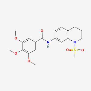 molecular formula C20H24N2O6S B2452445 3,4,5-trimethoxy-N-(1-methylsulfonyl-3,4-dihydro-2H-quinolin-7-yl)benzamide CAS No. 946298-68-6
