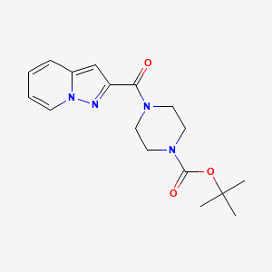 molecular formula C17H22N4O3 B2452453 Tert-butyl 4-{pyrazolo[1,5-a]pyridine-2-carbonyl}piperazine-1-carboxylate CAS No. 2097937-43-2