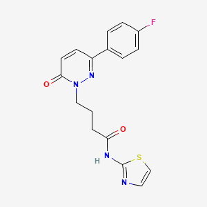 molecular formula C17H15FN4O2S B2452454 4-(3-(4-氟苯基)-6-氧代吡哒嗪-1(6H)-基)-N-(噻唑-2-基)丁酰胺 CAS No. 946215-53-8