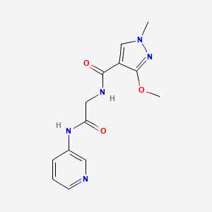 molecular formula C13H15N5O3 B2452455 3-methoxy-1-methyl-N-(2-oxo-2-(pyridin-3-ylamino)ethyl)-1H-pyrazole-4-carboxamide CAS No. 1251579-04-0