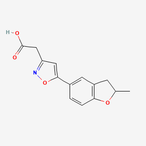 molecular formula C14H13NO4 B2452466 2-(5-(2-甲基-2,3-二氢苯并呋喃-5-基)异噁唑-3-基)乙酸 CAS No. 1207032-04-9
