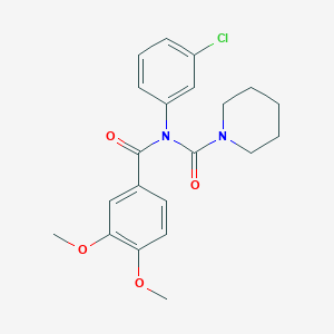 molecular formula C21H23ClN2O4 B2452467 N-(3-chlorophenyl)-N-(3,4-dimethoxybenzoyl)piperidine-1-carboxamide CAS No. 941994-75-8