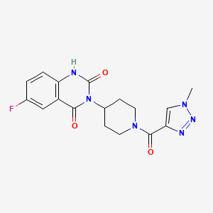 molecular formula C17H17FN6O3 B2452472 6-氟-3-(1-(1-甲基-1H-1,2,3-三唑-4-羰基)哌啶-4-基)喹唑啉-2,4(1H,3H)-二酮 CAS No. 1903875-02-4