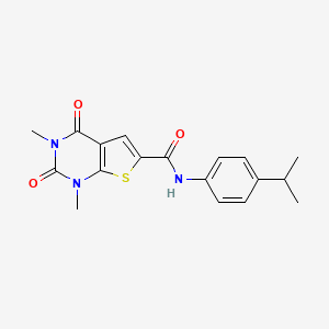 molecular formula C18H19N3O3S B2452476 N-(4-isopropylphenyl)-1,3-dimethyl-2,4-dioxo-1,2,3,4-tetrahydrothieno[2,3-d]pyrimidine-6-carboxamide CAS No. 946206-71-9