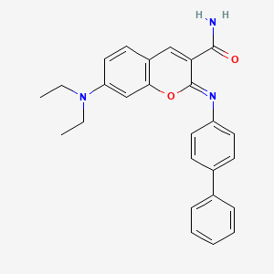 (2Z)-2-({[1,1'-biphenyl]-4-yl}imino)-7-(diethylamino)-2H-chromene-3-carboxamide