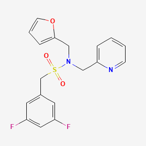 molecular formula C18H16F2N2O3S B2452484 1-(3,5-difluorophenyl)-N-(furan-2-ylmethyl)-N-(pyridin-2-ylmethyl)methanesulfonamide CAS No. 1396845-54-7