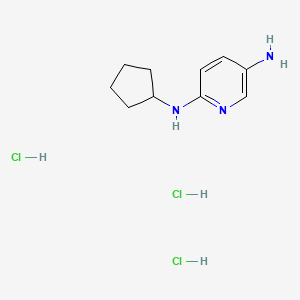 molecular formula C10H18Cl3N3 B2452486 N2-Cyclopentylpyridine-2,5-diamine trihydrochloride CAS No. 1707584-11-9