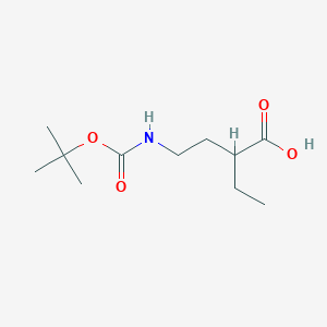 molecular formula C11H21NO4 B2452488 4-[(叔丁氧羰基)氨基]-2-乙基丁酸 CAS No. 1780649-12-8